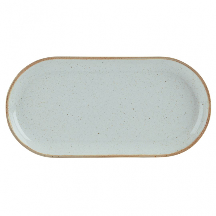 Stone Narrow Oval Plate 30cm Box of 6