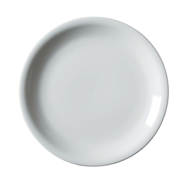 Genware Porcelain Narrow Rim Plate 22cm/8.5" - SKU: 160322