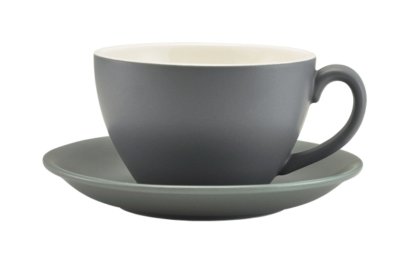 Matt Grey Porcelain Saucer 16cm - SKU: 182115MG