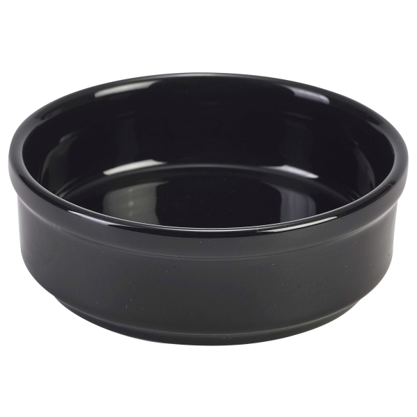 Genware Porcelain Black Round Dish 10cm/4" - SKU: 305611BK