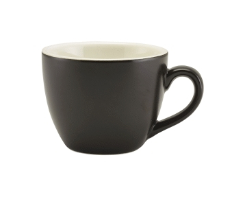 Matt Black Porcelain Bowl Shaped Cup 9cl/3oz - SKU: 312109MBK