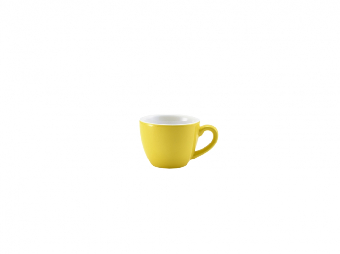 Genware Porcelain Yellow Bowl Shaped Cup 9cl/3oz - SKU: 312109Y