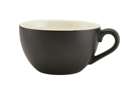 Matt Black Porcelain Bowl Shaped Cup 17.5cl/6oz - SKU: 322118MBK