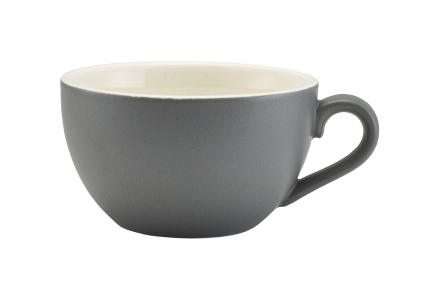 Matt Grey Porcelain Bowl Shaped Cup 17.5cl/6oz - SKU: 322118MG