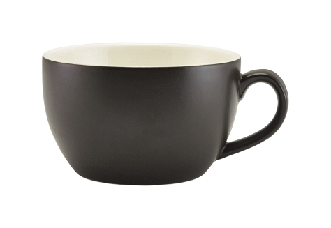 Matt Black Porcelain Bowl Shaped Cup 25cl/8.75oz - SKU: 322125MBK