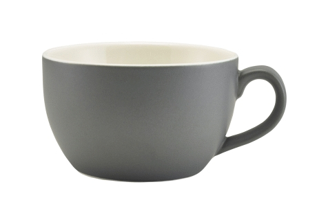 Matt Grey Porcelain Bowl Shaped Cup 25cl/8.75oz - SKU: 322125MG