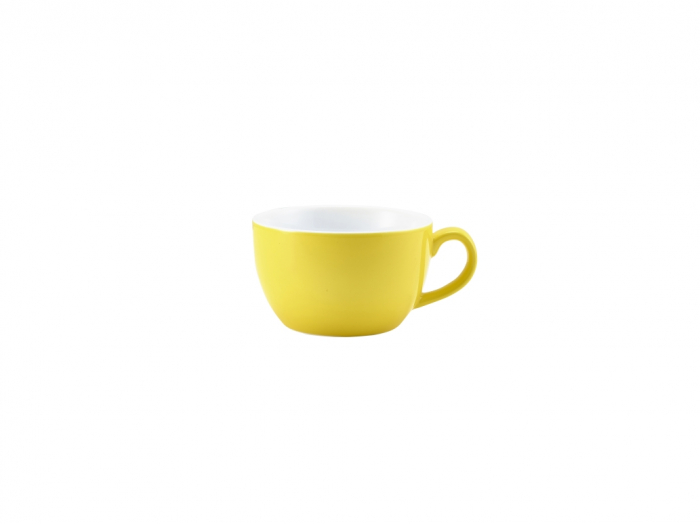 Genware Porcelain Yellow Bowl Shaped Cup 25cl/8.75oz - SKU: 322125Y