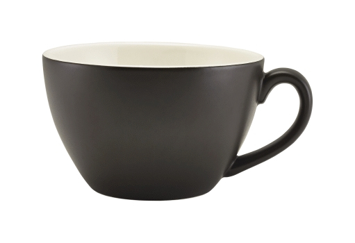 Matt Black Porcelain Bowl Shaped Cup 34cl/12oz - SKU: 322134MBK