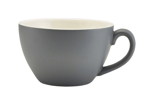 Matt Grey Porcelain Bowl Shaped Cup 34cl/12oz - SKU: 322134MG