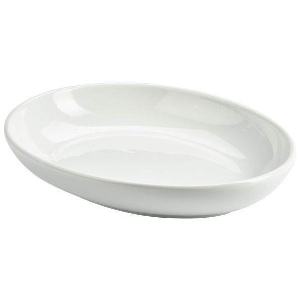 Genware Porcelain Organic Coupe Plate 25.2 x 19.7cm - SKU: 364325