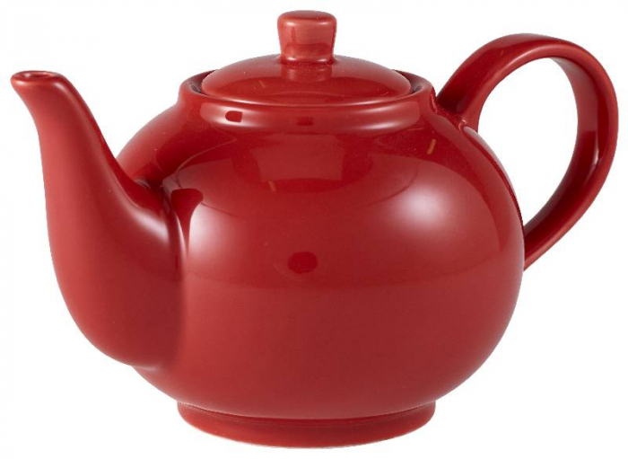 Genware Porcelain Red Teapot 45cl/15.75oz - SKU: 393945R