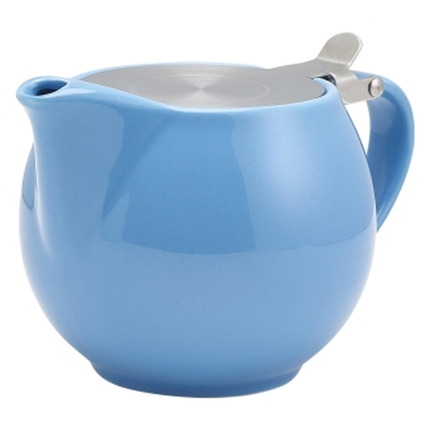 GenWare Porcelain Blue Teapot with St/St Lid & Infuser 50cl/17.6oz - SKU: 395950BL