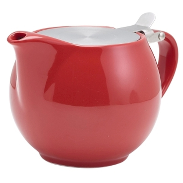 GenWare Porcelain Red Teapot with St/St Lid & Infuser 50cl/17.6oz - SKU: 395950R