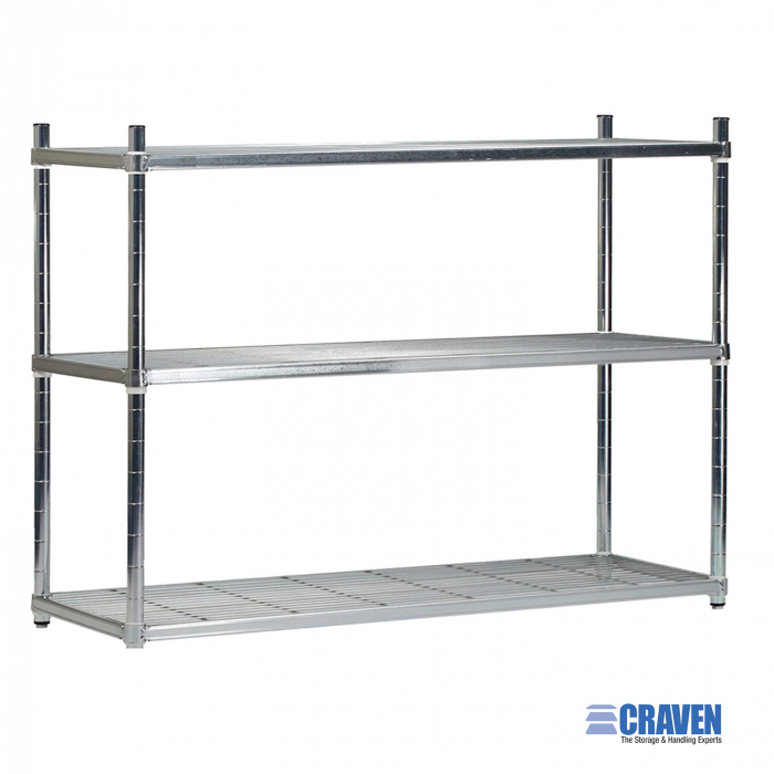 3 Tier Stainless Steel Wire Shelving 600m (W) Starting From £256.47 - SKU: 3SWM600