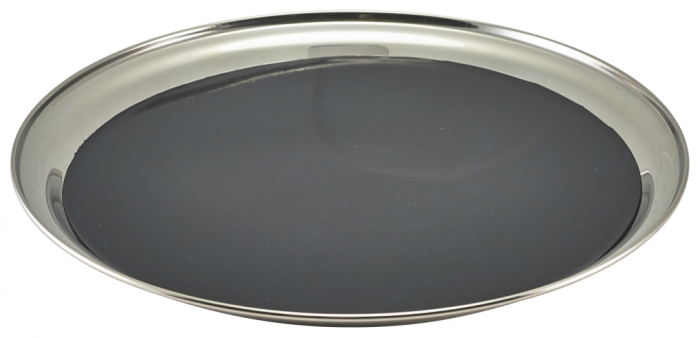 Non Slip Stainless Steel Round Tray 12" - SKU: 52039NS