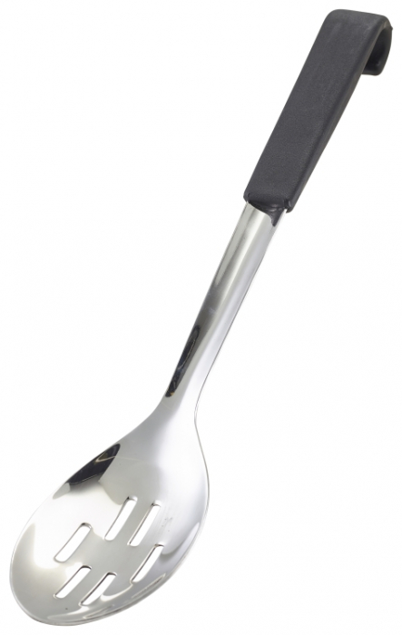 GenWare Black Handled Slotted Serving Spoon 34cm - SKU: 566-05BK