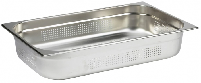 Chefset Stainless Steel Gastronorm Pan 1/1 100mm Perforated