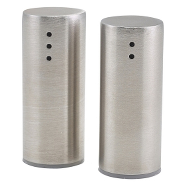 Stainless Steel Straight Sided Salt & Pepper Set 7.5cm - SKU: 63607