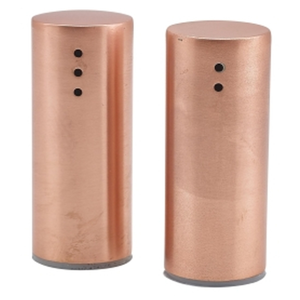 Copper Plated Straight Sided Salt & Pepper Set 7.5cm - SKU: 63607C