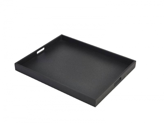 Solid Black Butlers Tray 53.5 x 42.5 x 4.5cm - SKU: BT5342BK