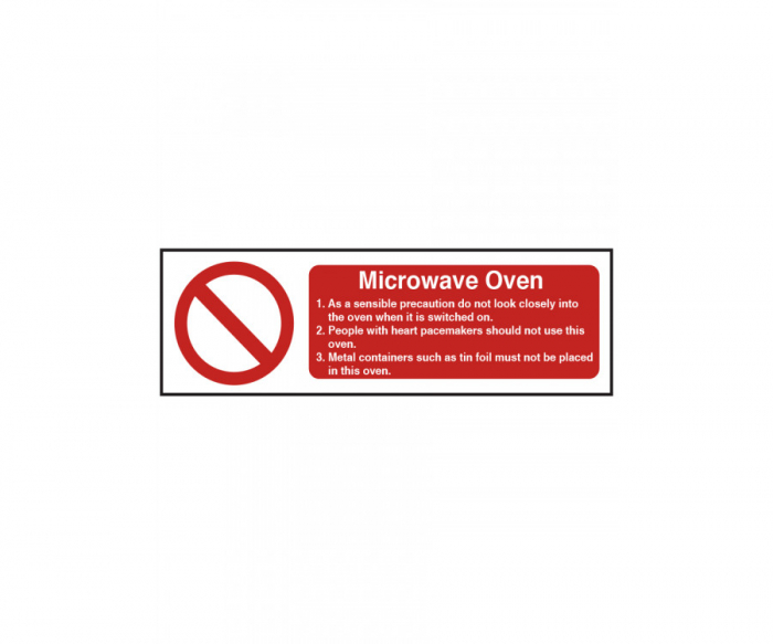Microwave Oven Safety Sign - SKU: CE029