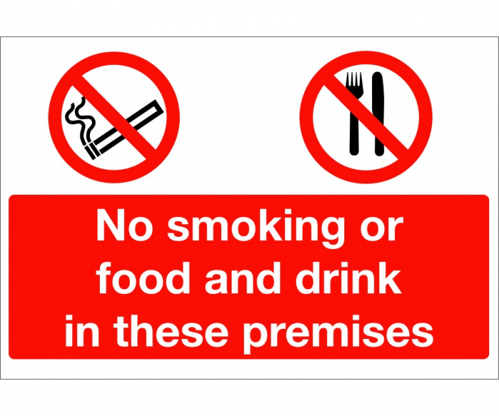 No Smoking or Food & Drink in These Premises Sign - SKU: CP096