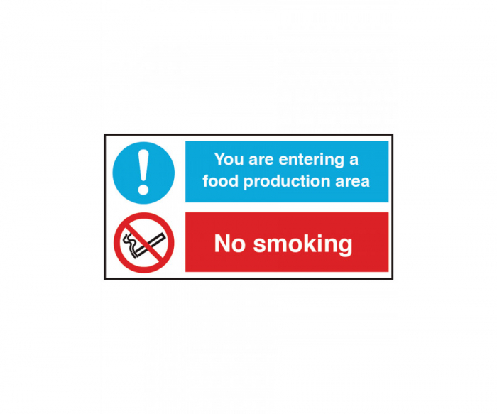 Food Production Area / No Smoking Notice - SKU: CS139