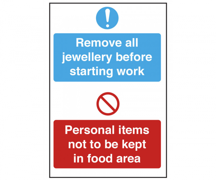 Remove All Jewellery and Personal Items Notice - SKU: CS155