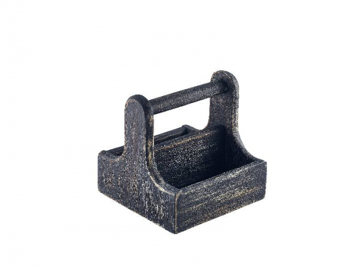 Small Black Wooden Table Caddy - SKU: DWTC-SBK