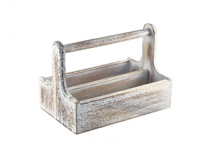 White Wooden Table Caddy - SKU: DWTCW