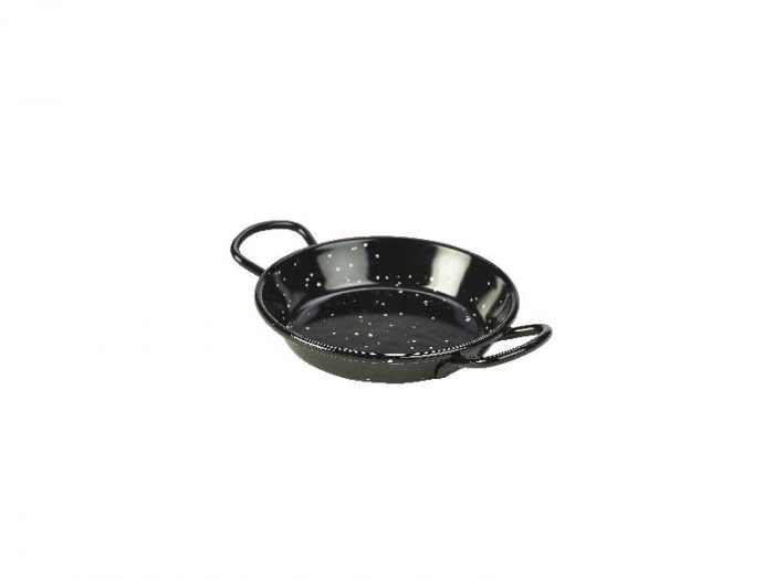 Black Enamel Miniature Paella Pan 10cm - SKU: E0210