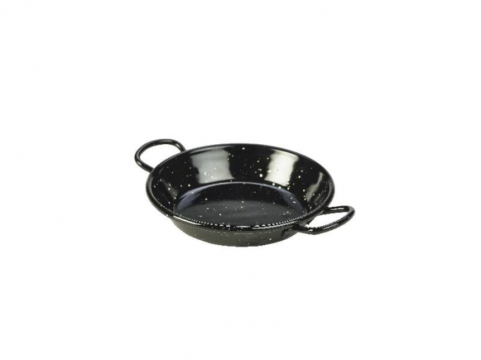 Black Enamel Miniature Paella Pan 12cm - SKU: E0212