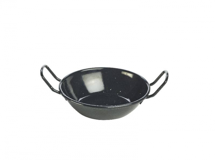 Black Enamel Dish 14cm - SKU: E0614