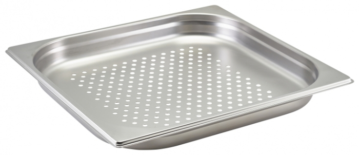 GenWare Perforated St/St Gastronorm Pan 2/3 - 40mm Deep - SKU: GNP23-40