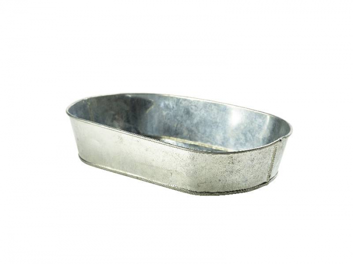 Galvanised Steel Serving Platter 24X15cm - SKU: GSP2415