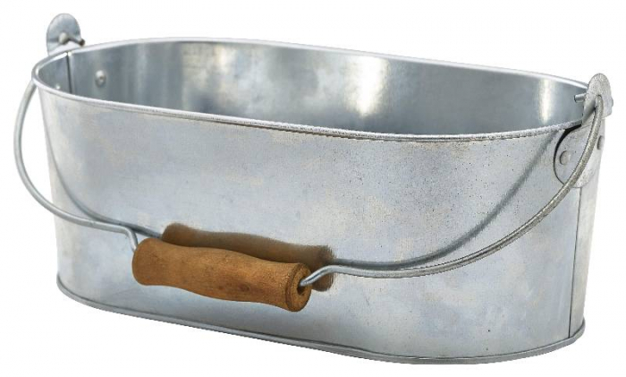 Galvanised Steel Oval Table Caddy 28x15.5x10cm - SKU: GSTC2815