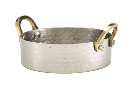 Mini Hammered Stainless Steel Casserole Dish 12 x 3.5cm - SKU: MHCD12