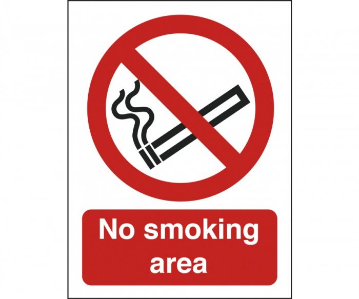 No Smoking Area Text and Symbol Sign - SKU: PS008