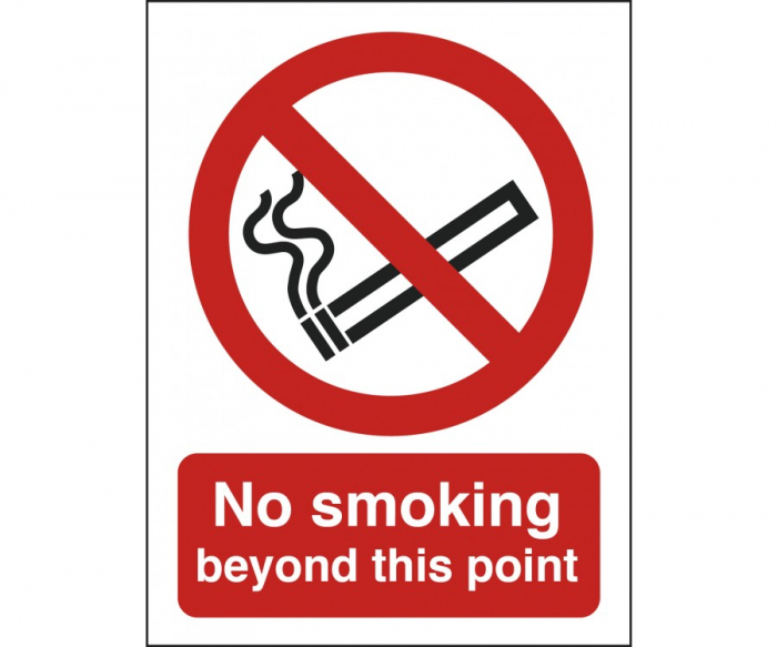 No Smoking Beyond this Point Text and Symbol Sign - SKU: PS507
