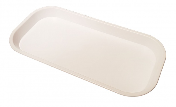 Small Slim Plastic Catering Tray 305(L) x 152(W) x 22(D)mm White - SKU: RAKB7
