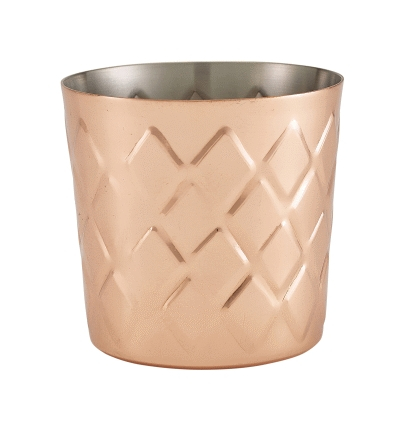 Diamond Pattern Copper Plated Serving Cup 8.5 x 8.5cm - SKU: SVD8C