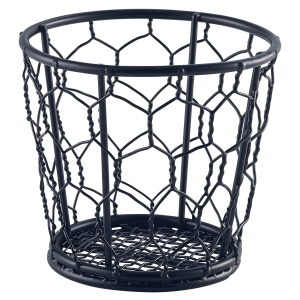 Black Wire Basket 10cm Dia - SKU: WB10BK