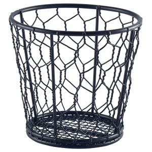 Black Wire Basket 12cm Dia - SKU: WB12BK