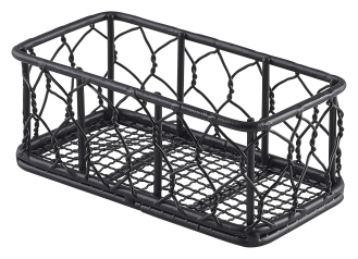 Genware Rectangular Black Wire Basket 14 x 7 x 5.5cm - SKU: WB147BK