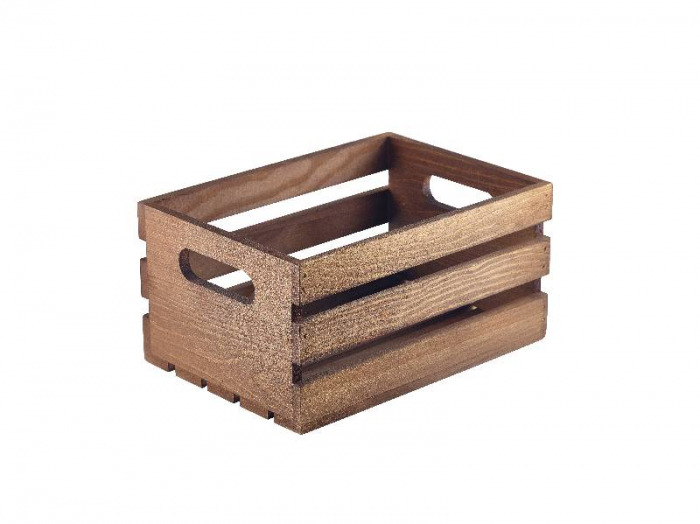 Wooden Crate Dark Rustic Finish 21.5x15x10.8cm - SKU: WDC-2014D