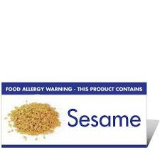 Food Allergen Notice Sesame - SKU: BT014