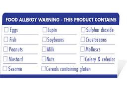 Food Allergen Warning Notice  - SKU: BT019