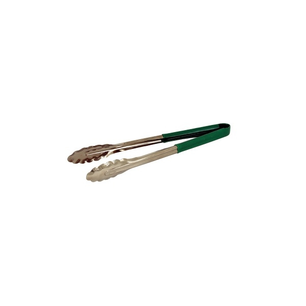 Genware Colour Coded S/St. Tong 23cm Green - SKU: CCT23G