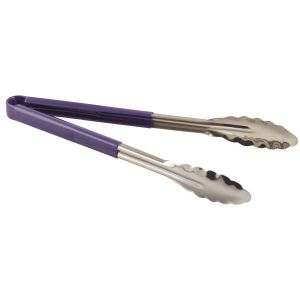 Genware Colour Coded St/St. Tong 31cm Purple - SKU: CCT31P