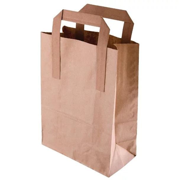 EDLP Fiesta Green Recycled Brown Paper Bag with Handles Large (Pack 250)